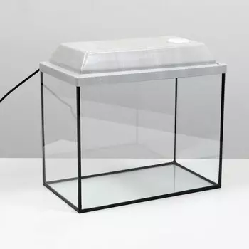 Аквариум прямоугольный с крышкой 30 литров 40 х 23 х 32/37.5 см беленый дуб