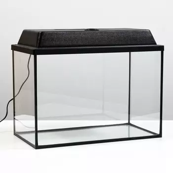 Аквариум прямоугольный с крышкой 60 литров 56 х 29 х 36/42 см чёрный