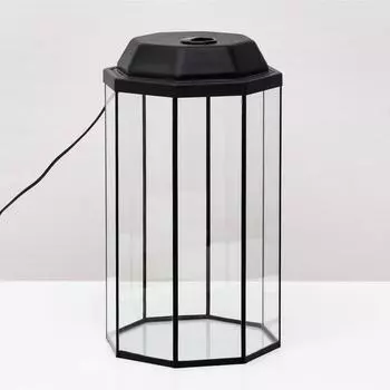 Аквариум восьмигранный с крышкой 24 литра 25 х 25 х 46/50 см чёрный