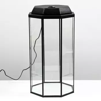 Аквариум восьмигранный с крышкой 50 литров 33 х 33 х 60/67 см чёрный