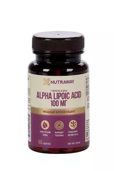 Альфа-липоевая к-та антиоксидант Nutraway anti-age, 100 мг, 60 шт, таблетки БАД