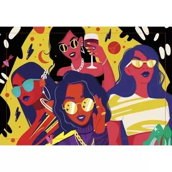 Алмазная мозаика Школа талантов на подрамнике с полным заполнением Вечеринка 20х30 см