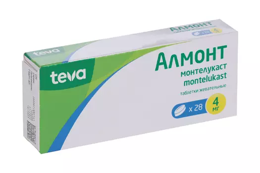 Алмонт 4 мг, 28 шт, таблетки жевательные