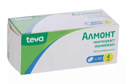 Алмонт 4 мг, 98 шт, таблетки жевательные