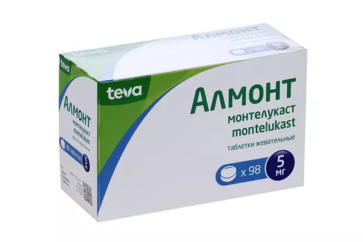 Алмонт 5 мг, 98 шт, таблетки жевательные