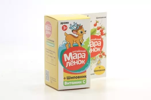 Алтайский мараленок Шиповник+Витамин С, 70 г, драже