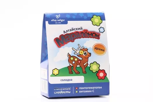 Алтайский мараленок Витамин С и солодка пантогематоген, 70 г, драже