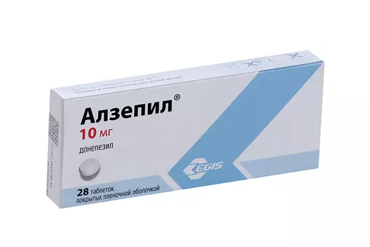 Алзепил 10 мг, 28 шт, таблетки покрытые пленочной оболочкой