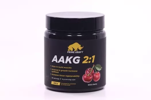 Аминокислоты AAKG 2:1 Prime Kraft L- Аргинин альфа-кетоглутарат дикая вишня, 200 г