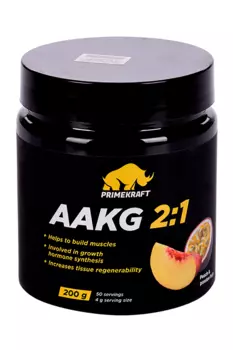 Аминокислоты AAKG 2:1 Prime Kraft L-Аргинин альфа-кетоглутарат персик-марак, 200 г