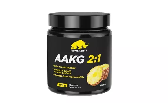 Аминокислоты AAKG 2:1 Prime Kraft L- Аргинин альфа-кетоглутарат ананас, 200 г