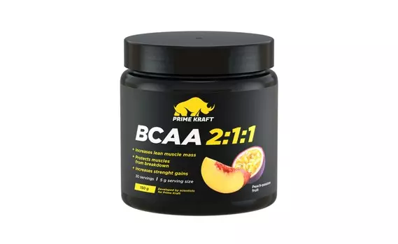Аминокислоты BCAA 2:1:1 Prime Kraft 30 порций персик/маракуйя, 150 г