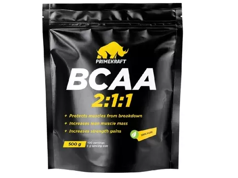 Аминокислоты BCAA 2:1:1 Prime Kraft 100 порций без вкуса, 500 г