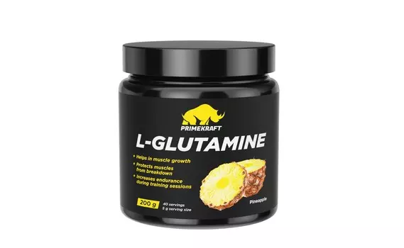 Аминокислоты Prime Kraft L-glutamine ананас, 200 г