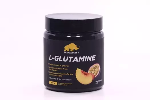 Аминокислоты Prime Kraft L-glutamine персик/маракуйя, 200 г