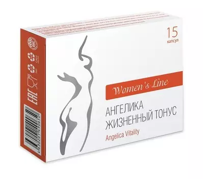 Ангелика Жизненный тонус Женская линия, 0,5 г, 15 шт, капсулы