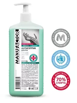 Антисептик MANUFACTOR д/рук с дозатором, 1 л