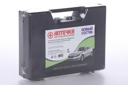 Аптечка первой помощи автомобил мед Лейко в пластик футляре