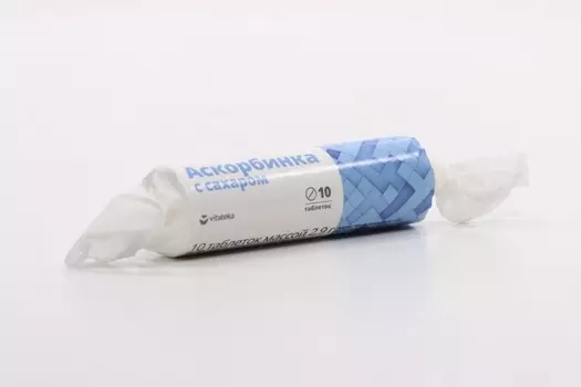 Аскорбиновая к-та 2.9 г, 10 шт, крутка таблетки с сахаром