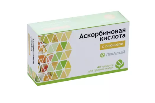 Аскорбиновая кислота с глюкозой, 1 г, 40 шт, таблетки