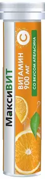 Аскорбиновая кислота Витамин С Максивит, 10 шт, шипучий напиток апельсиновый
