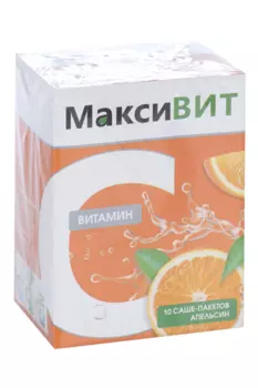 Аскорбиновая кислота Витамин С Максивит, 16 г, 10 шт, порошок со вкусом апельсина