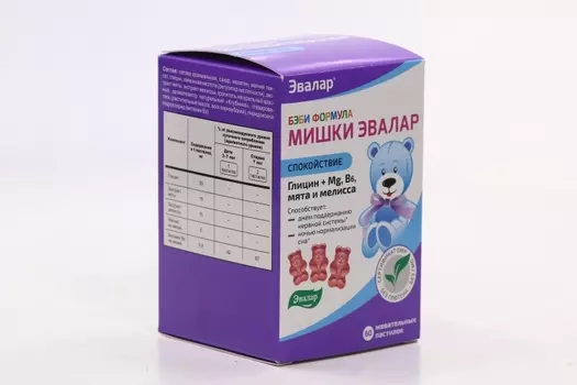 Бэби Формула мишки Эвалар Спокойствие, 2,5 г, 60 шт, пастилки жевательные
