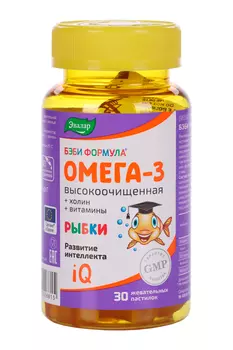 Бэби Формула рыбки Омега-3, 4 г, 30 шт, пастилки жевательные