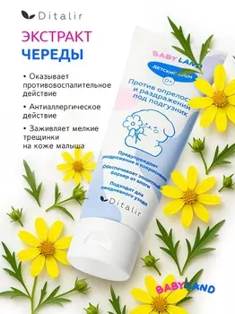 BABYLAND Крем детский против опрелостей и раздражений под подгузник 0+, ДИТАЛИР 75г