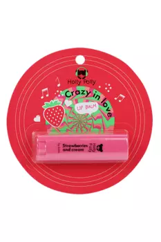 Бальзам д/губ Holly Polly Crazy in love Клубника со сливками, 4,9 г
