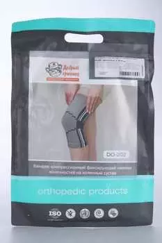 Бандаж Добрый Ортопед коленный черно-белый р S