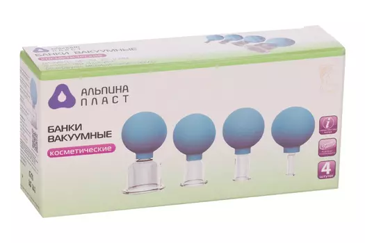 Банки вакуумные космет массажные, 4 шт