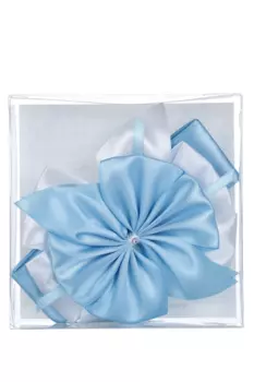 Бант Моей крохе с лентой атласной д/конверта на выписку из роддома голубой страза 2 м
