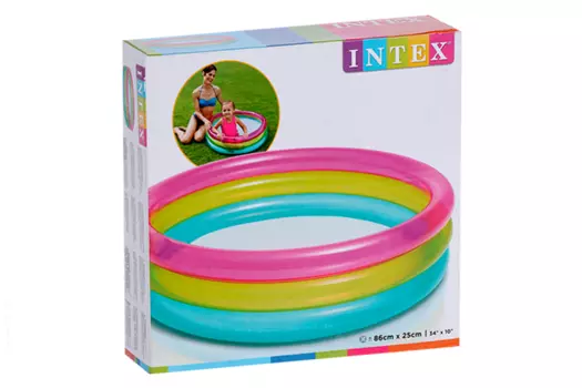 Бассейн надувной Радуга 86 х 25 см 1-3 лет 57104NP INTEX