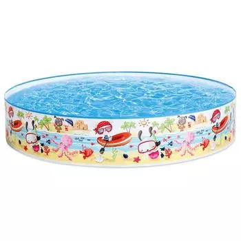 Бассейн Пляж 152 х 25 см жёсткий борт от 3 лет 56451NP INTEX