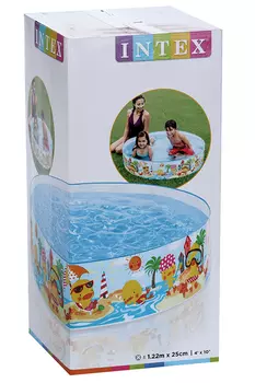 Бассейн Утёнок 122 х 25 см жёсткий борт от 3 лет 58477NP INTEX