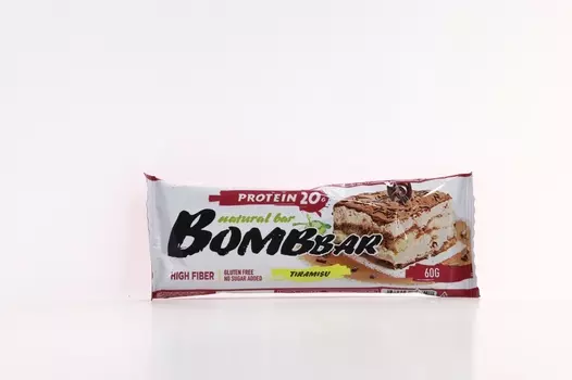 Батончик БомБбар Нейчарал Бар неглазиров тирамису, 60 г