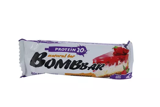 Батончик БомбБар Нейчарал Бар протеиновый малиновый чизкейк, 60 г