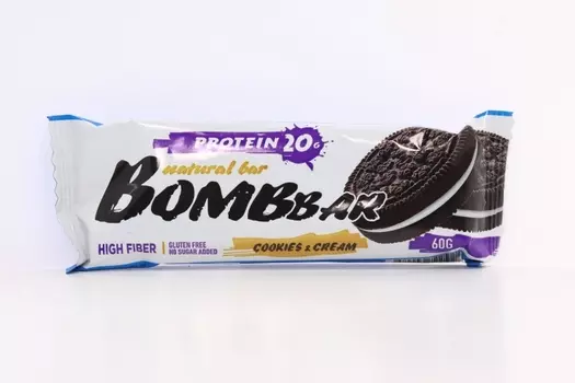Батончик БомбБар Нейчарал Бар протеиновый печенье/крем
