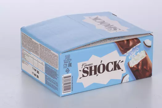 Батончик FitnesShock NO SUGAR BAR протеиновый Кокос, 50 г, 12 шт