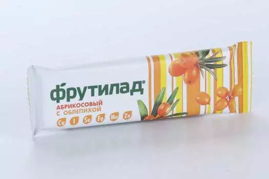Батончик Фрутилад фруктовый/абрикосовый с облепихой, 30 г