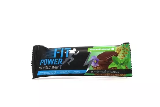 Батончик мюсли Фит Пауэр Шоколад-мята-лен в темной глазури, 25 г