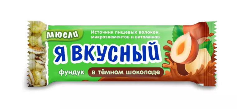Батончик мюсли Я вкусный фундук в темном шоколаде, 25 г
