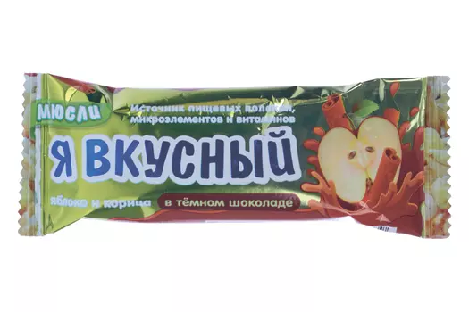 Батончик мюсли Я вкусный яблоко/корица в темном шоколаде, 25 г