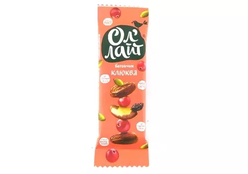 Батончик Ол Лайт Клюква, 30 г