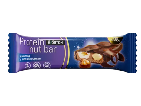 Батончик «Protein nut bar» со вкусом шоколада с цельным лесным орехом, Ёбатон, 40 г