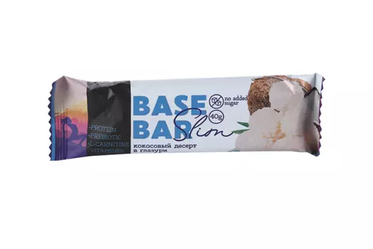 Батончик протеиновый Base Bar Slim кокос, 40 г, 25 шт