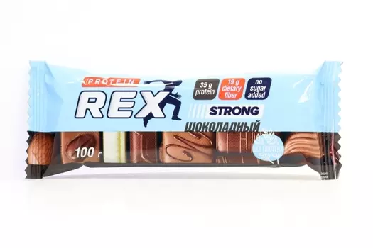 Батончик ProteinRex STRONG протеиновый шоколадный, 100 г