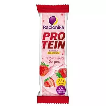 Батончик Рационика Protein Клубничный йогурт неглаз/высокобелковый, 45 г