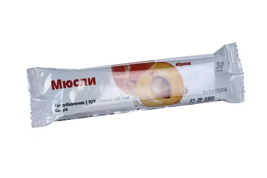 Батончик Витатека мюсли абрикос, 30 г